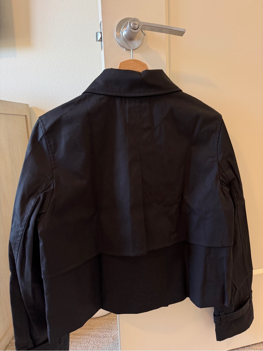 Aritzia Black Double-Breasted Cropped Pea Coat - Picture 8 of 8